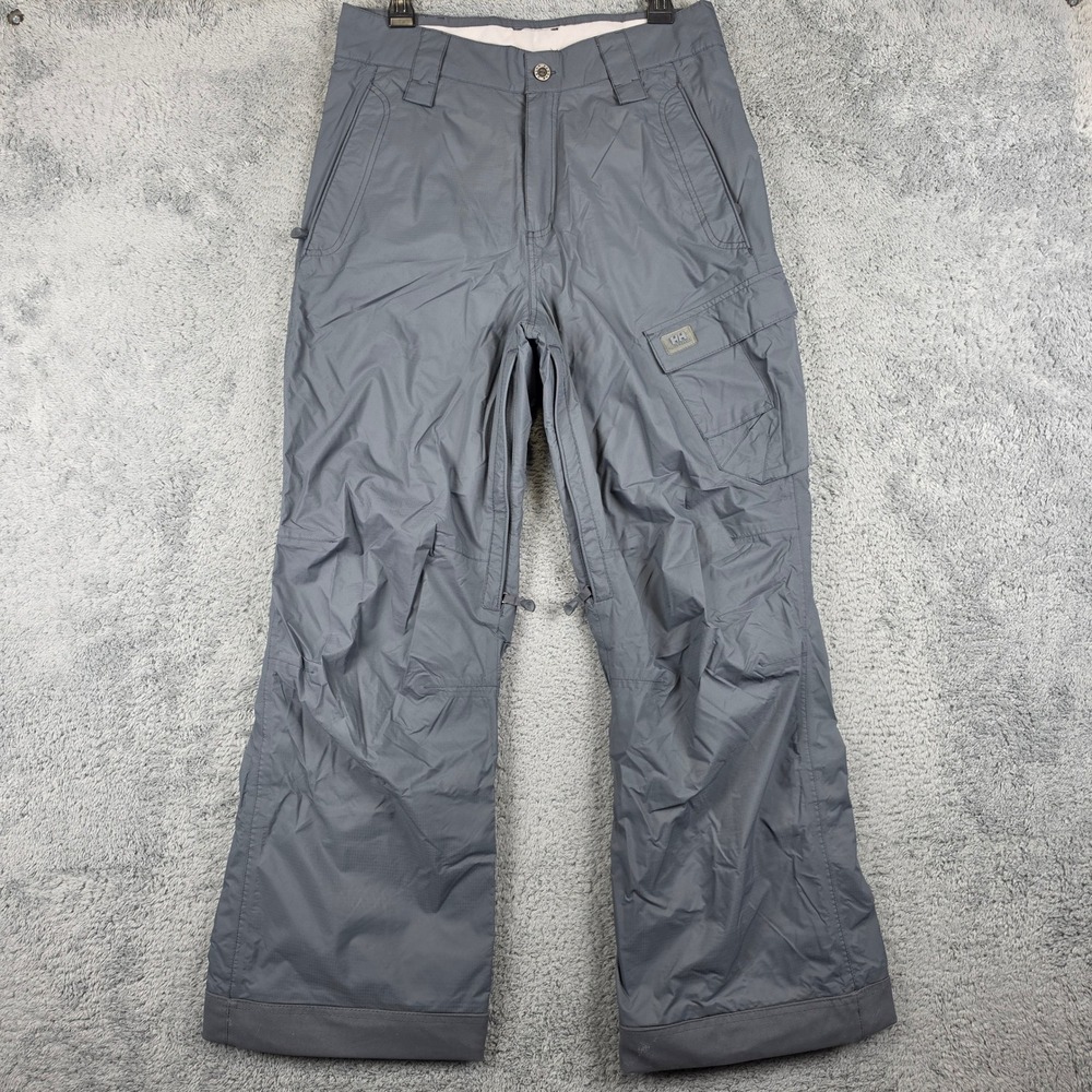 Helly Hansen Snow Pants Womens Medium Grey Helly Tech Waterproof Cargo Ski Gear